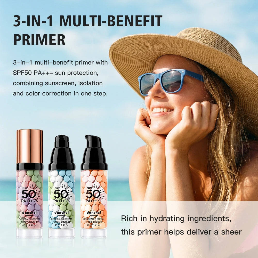 3-Color Correcting Concealer and Makeup Primer with SPF 50 - 2