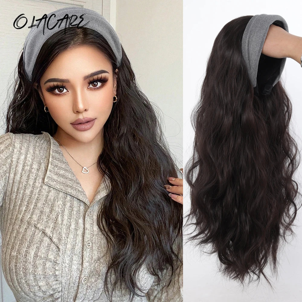 Long Wavy Headband Hair Extension for Instant Voluminous Natural Hair - 1