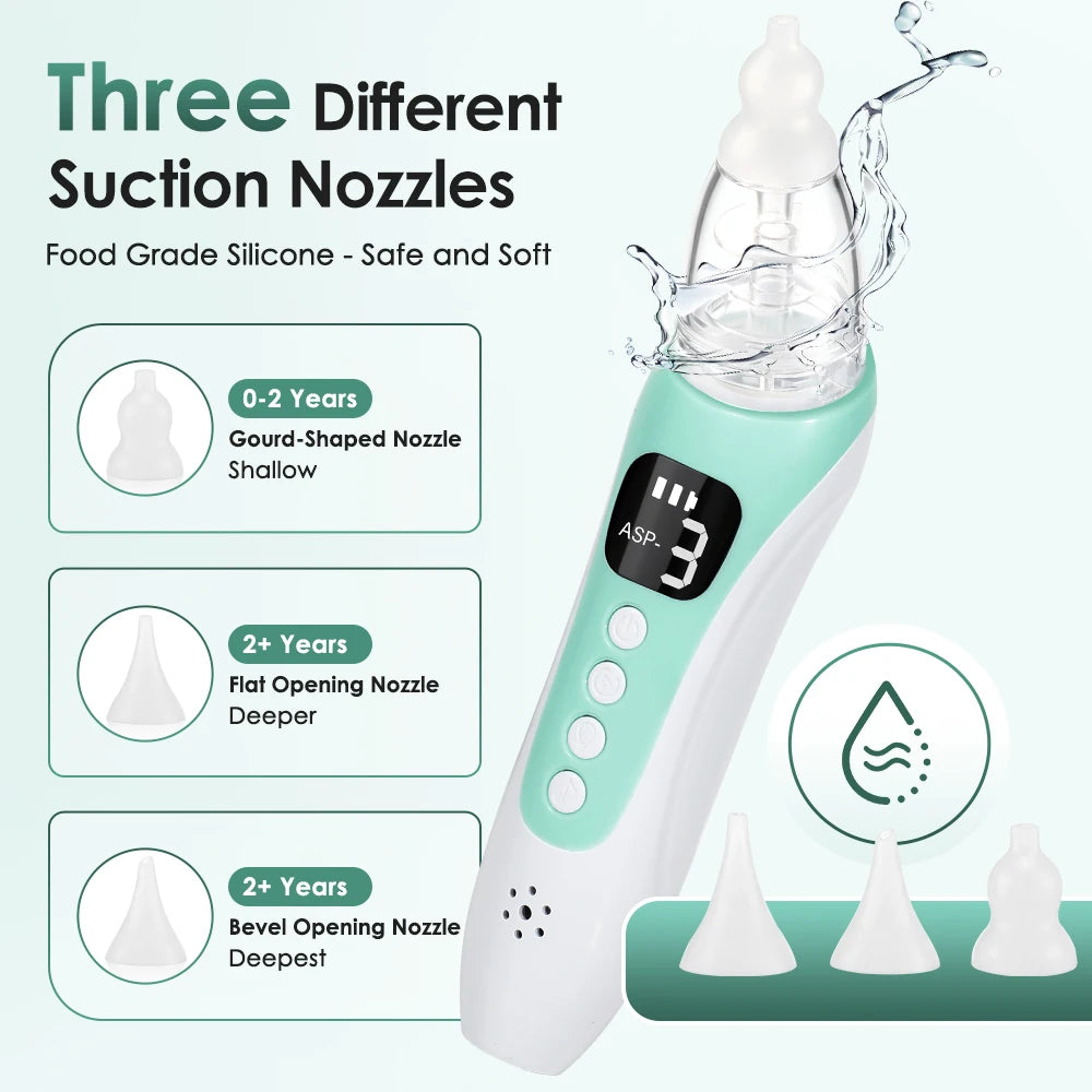 Electric Baby Nasal Aspirator with 3 Suction Levels and Music