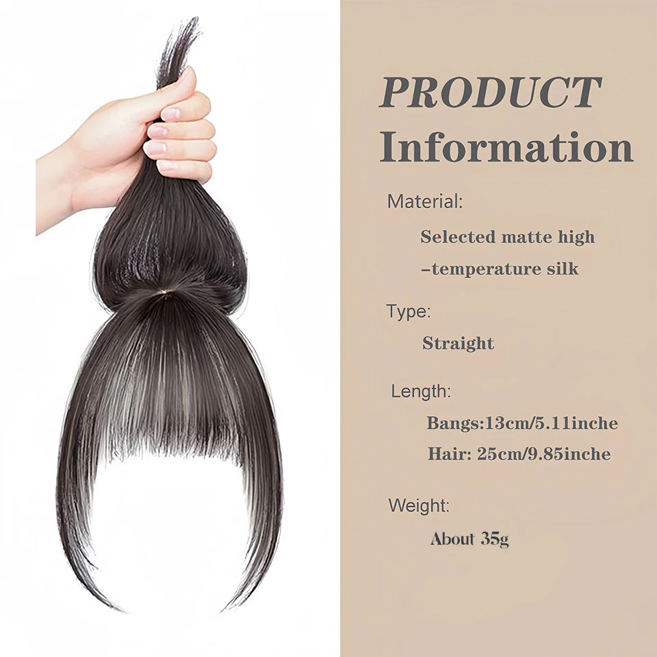 Clip-In Hair Topper for Volume and Natural Fringe
