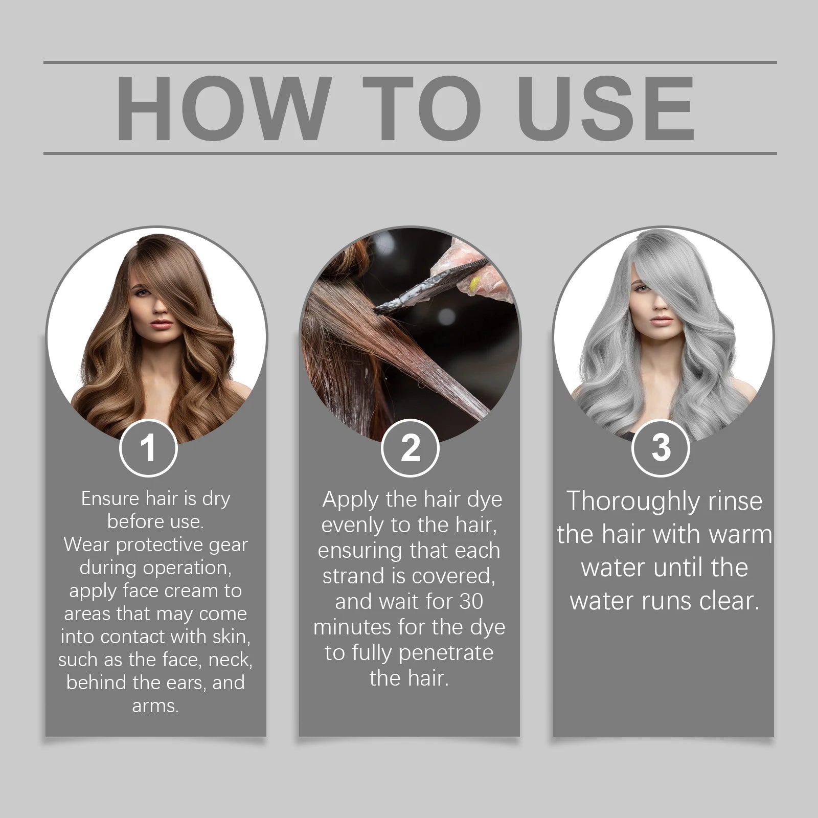 Permanent Silver Gray Hair Dye Cream for Natural White Hair Coverage - 16