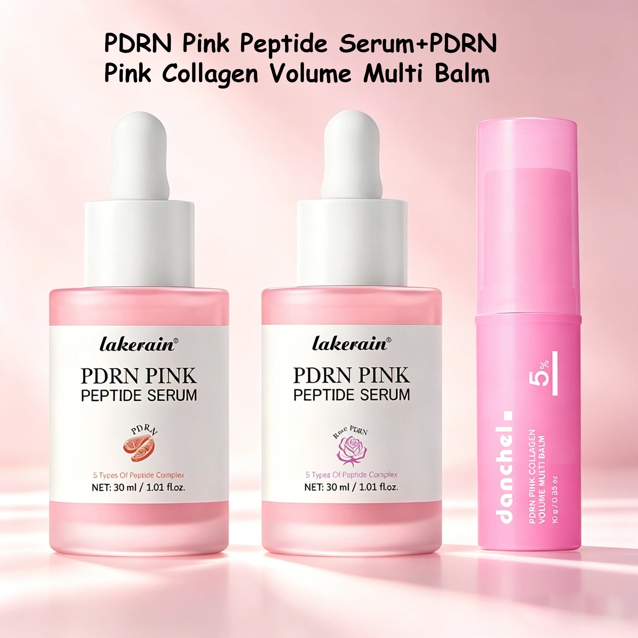 Salmon PDRN Peptide Serum and Collagen Volume Balm Set for Radiant Skin - 1