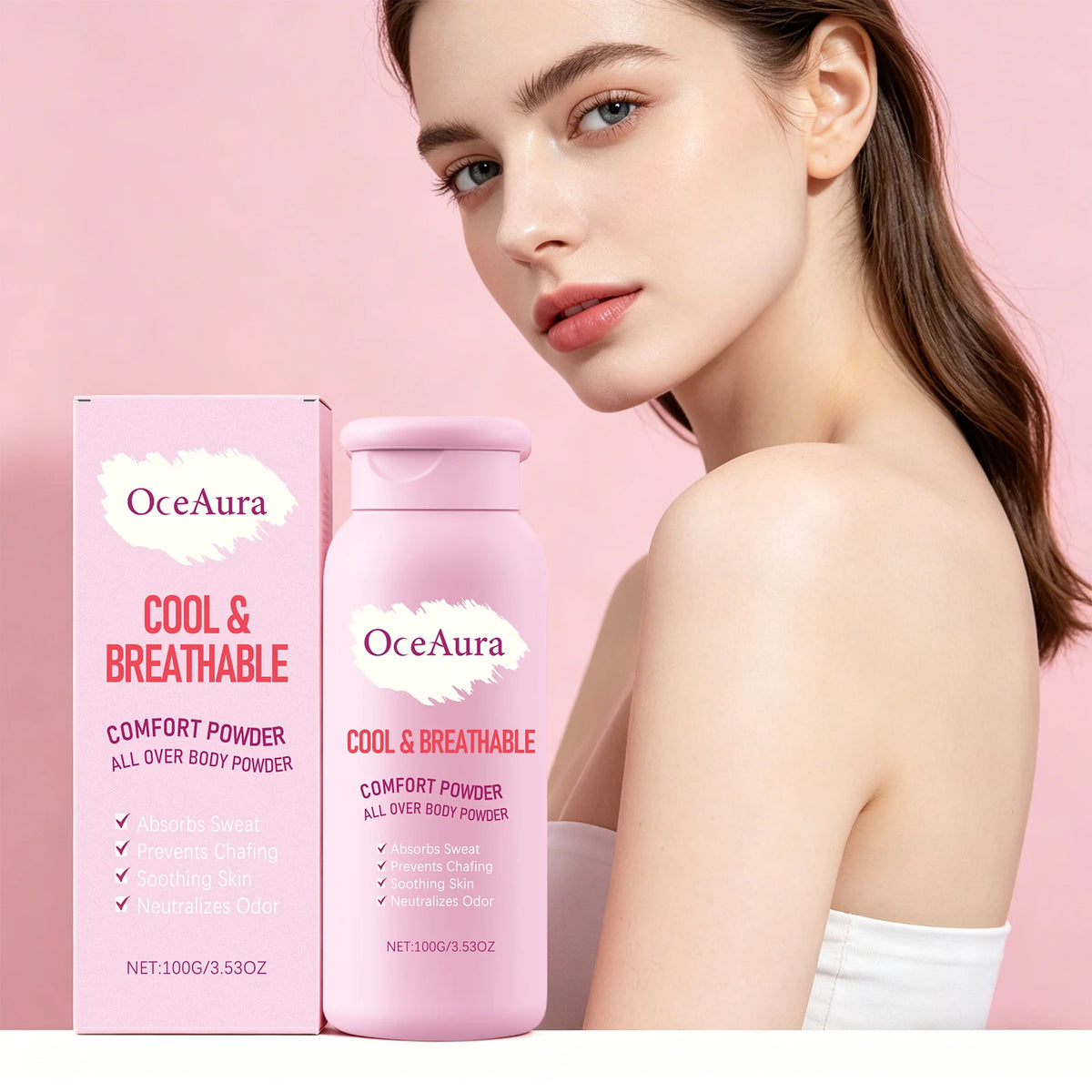 Cooling Sweat-Absorbent Full Body Comfort Powder for Daily Skin Freshness