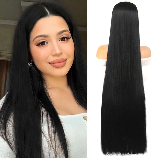 Long Straight 5-Clip Synthetic Hair Extensions