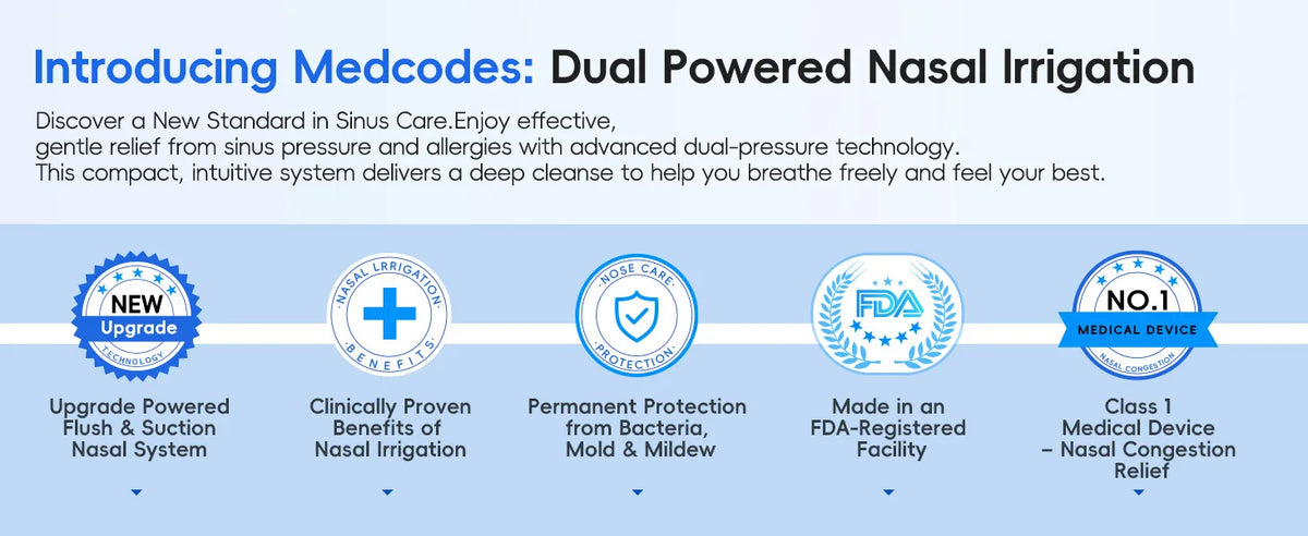 Portable Electric Nasal Rinse and Water Flosser Combo for Sinus Relief