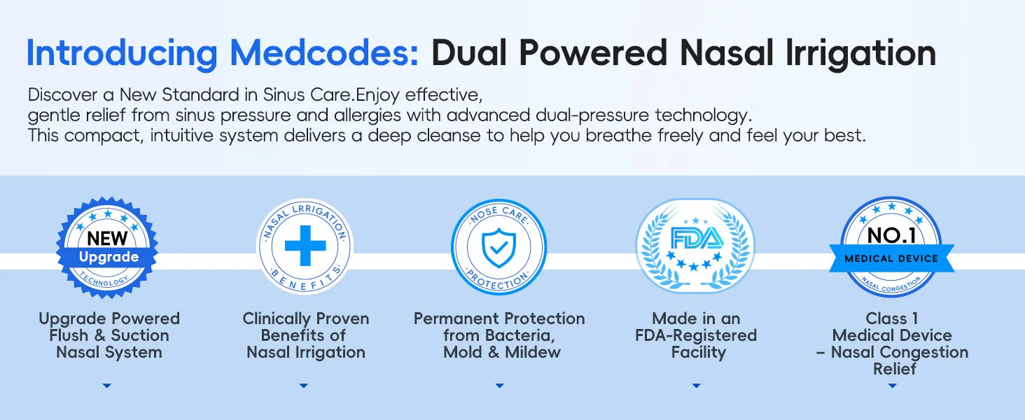 Electric Nasal Irrigation System and Sinus Congestion Relief Kit - 10