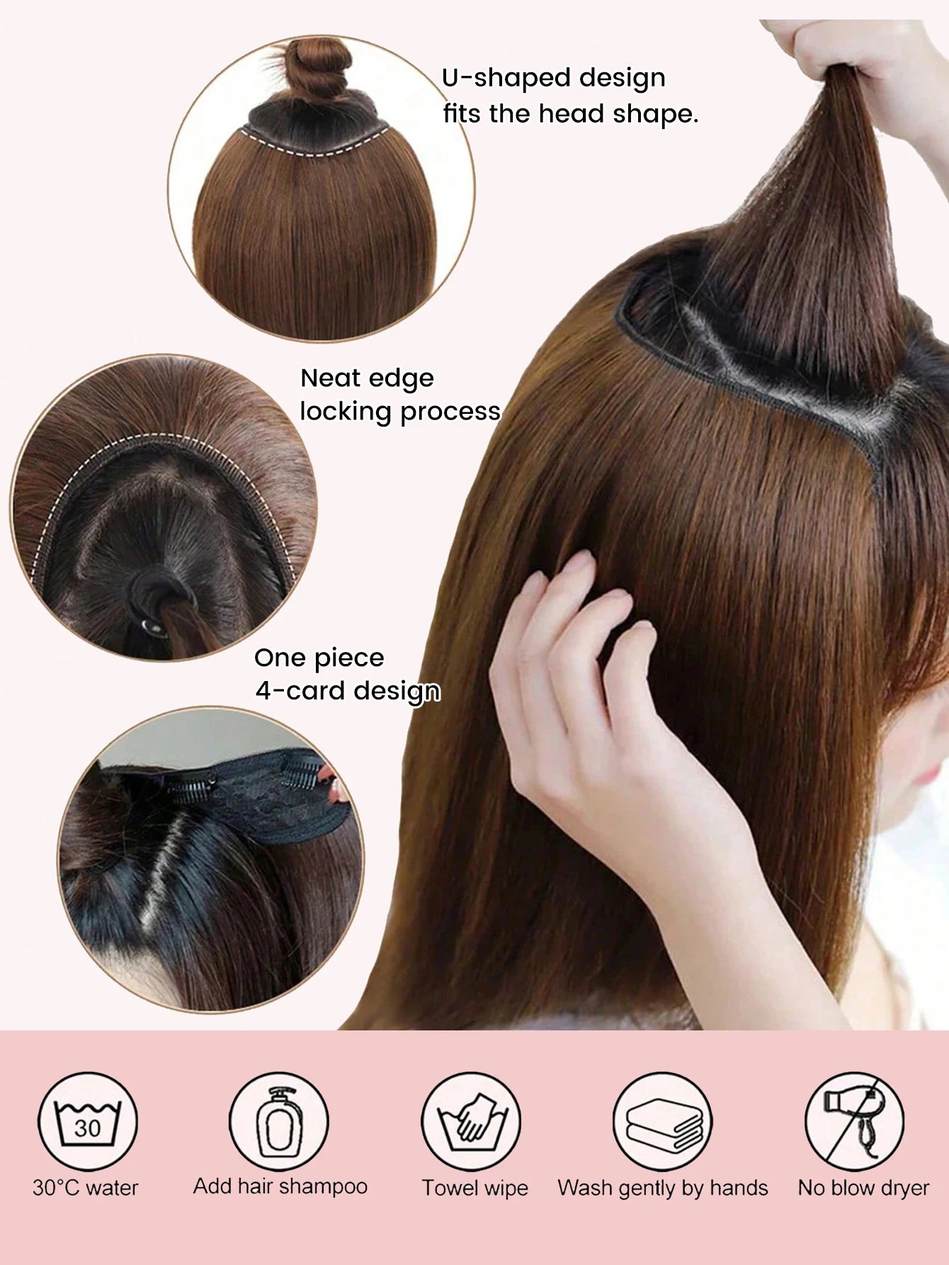V-Shape Clip-In Hair Extensions for Instant Length and Volume - 12