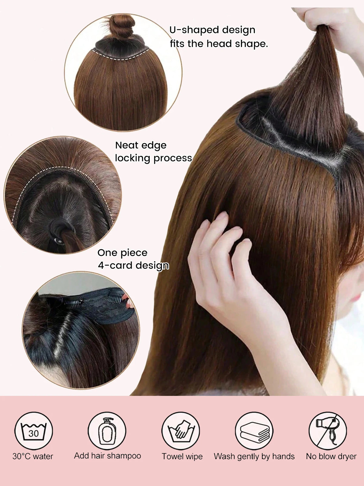 V-Shape Clip-In Hair Extensions for Instant Length and Volume