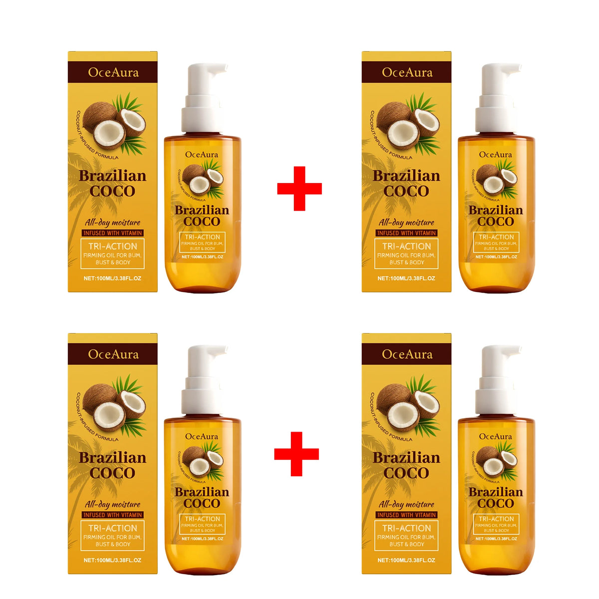 Coconut Firming Body Oil for Skin Hydration and Elasticity Restoration