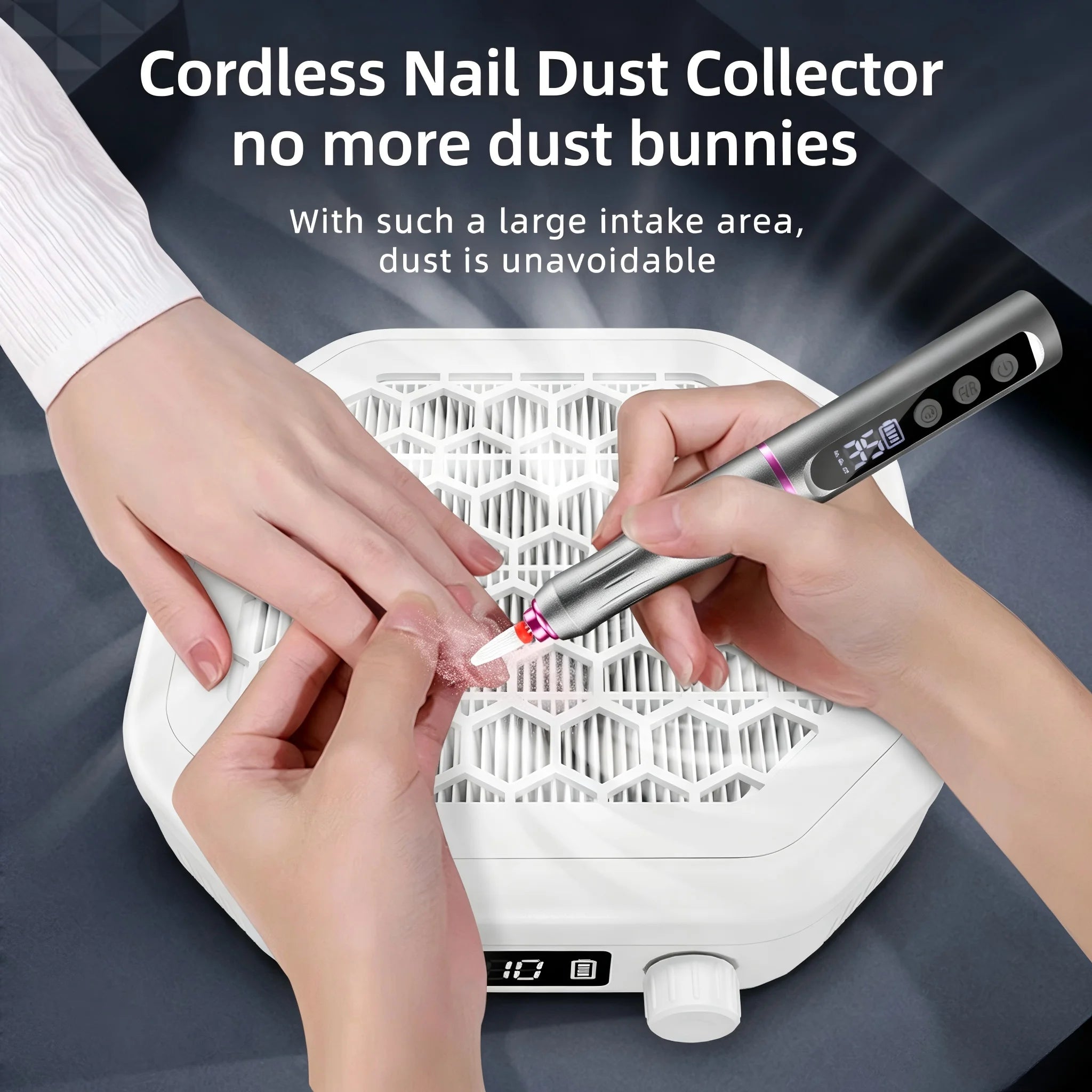 Rechargeable Cordless Nail Dust Collector for Clean Manicure Workstations - 1