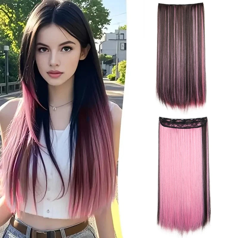 Long Straight One Piece Clip In Hair Extensions for Women