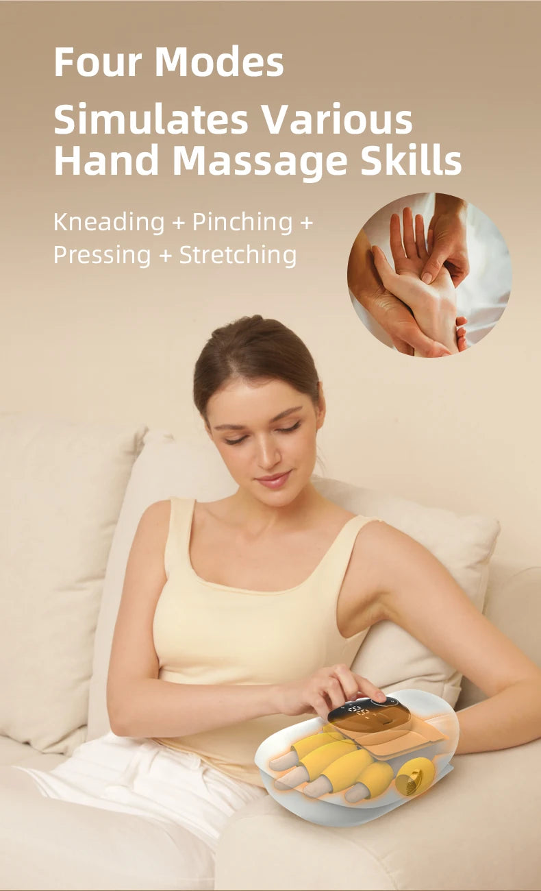 Electric Hand and Finger Massager with Deep Palm Kneading