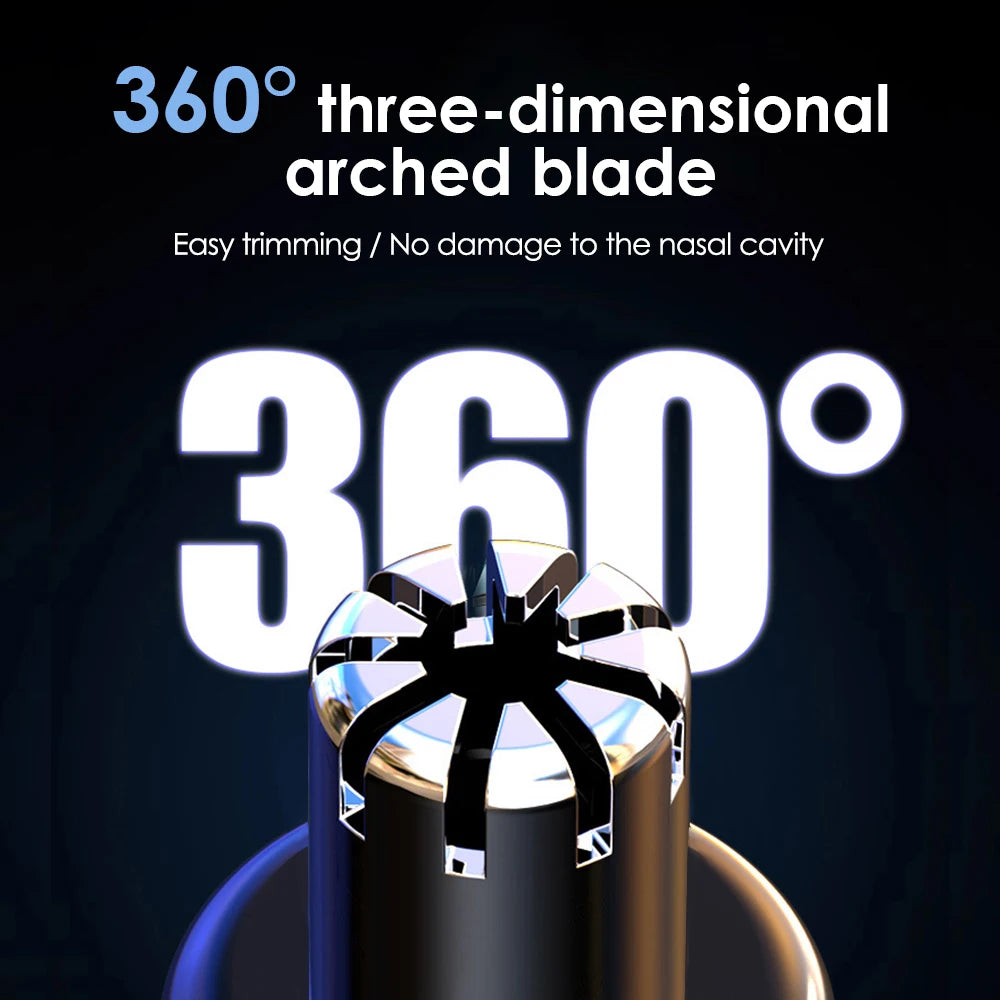 Electric Rechargeable Nose and Ear Hair Trimmer with LED Display - 3