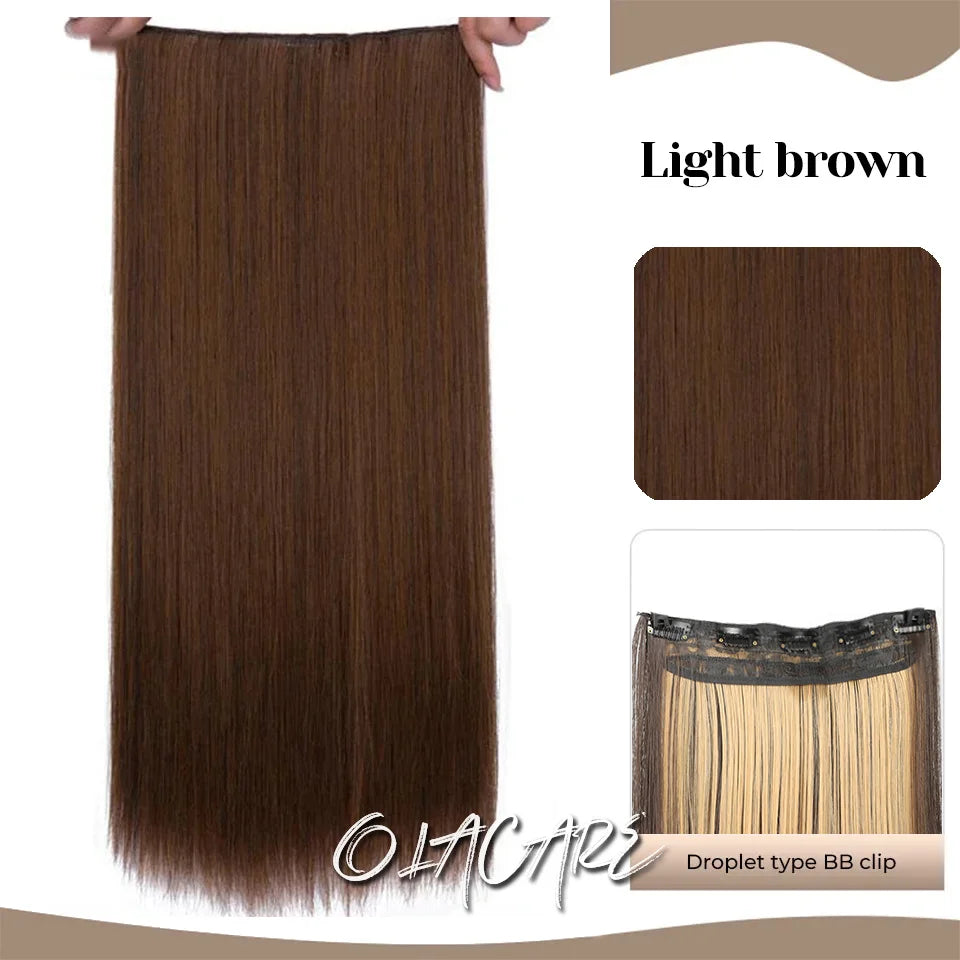 24-Inch Long Straight Clip-In Hair Extensions for Women