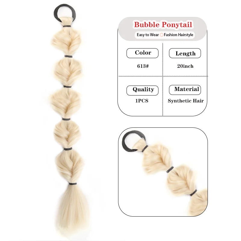 20-Inch Pre-Braided Bubble Ponytail Extension