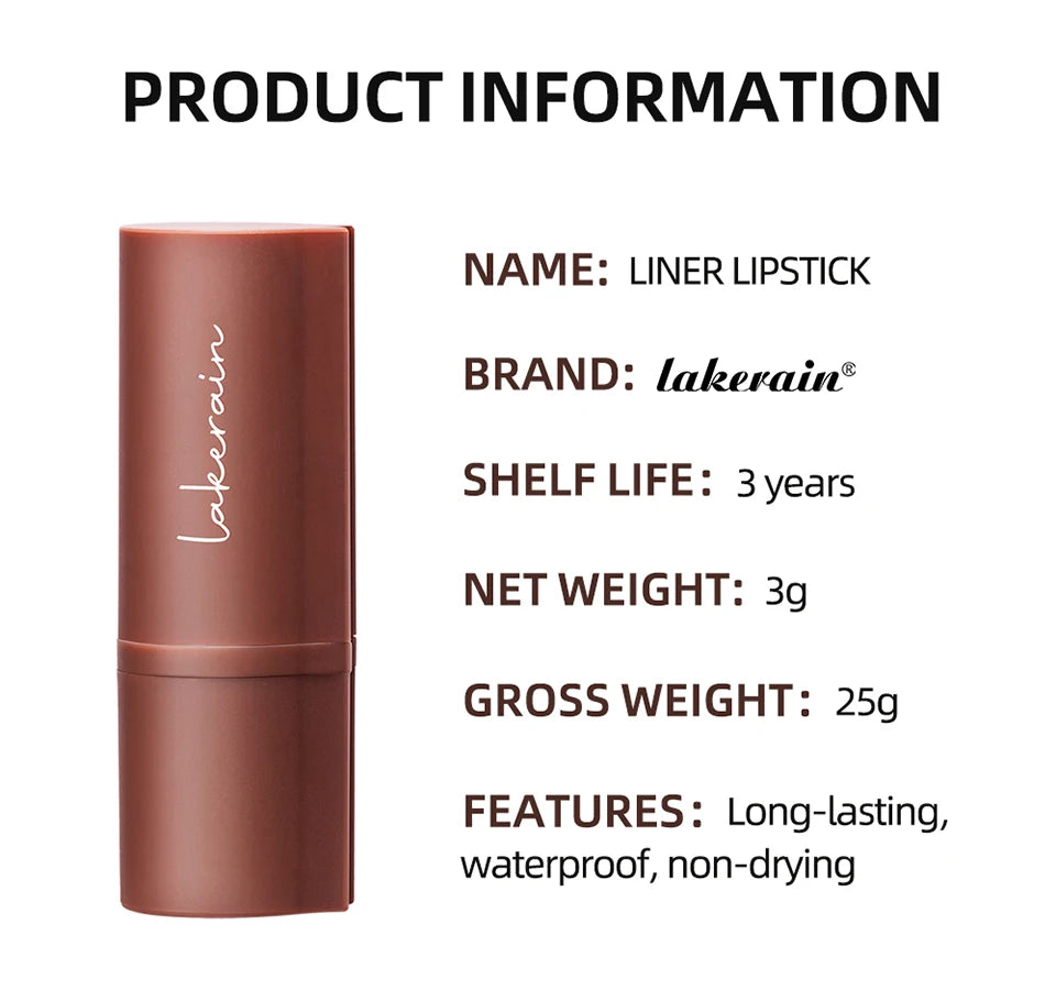 2-in-1 Waterproof Matte Lipstick and Lip Liner Crayon for All-Day Wear - 13