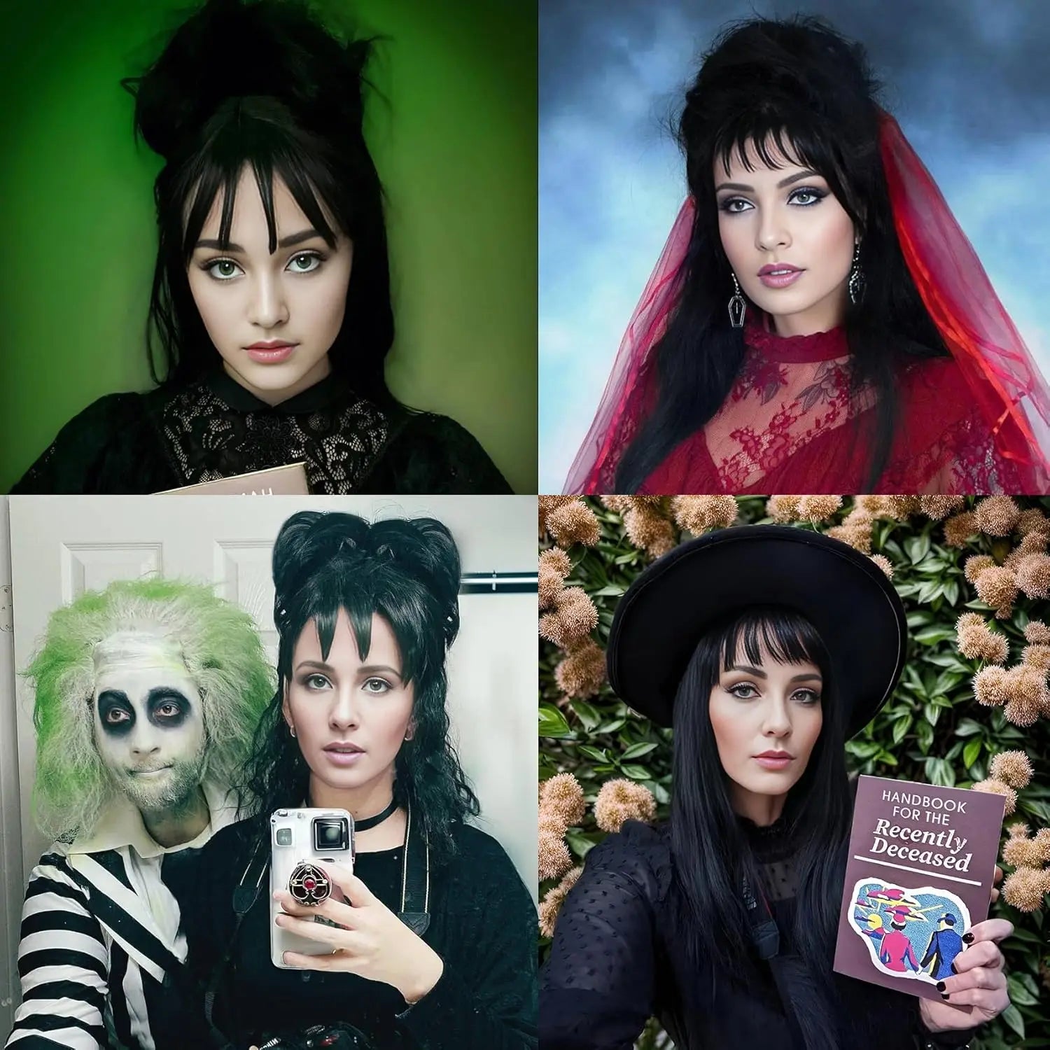 Black Synthetic Wig for Costume and Halloween Parties - 2