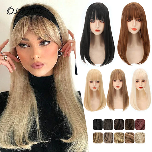 Clip-In Hair Topper with Bangs for Thinning Hair