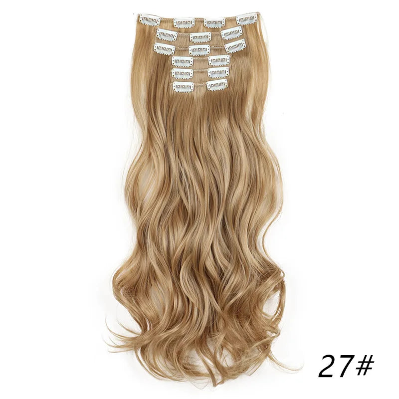 18-Inch Curly Clip-In Hair Extensions for Instant Volume - 24