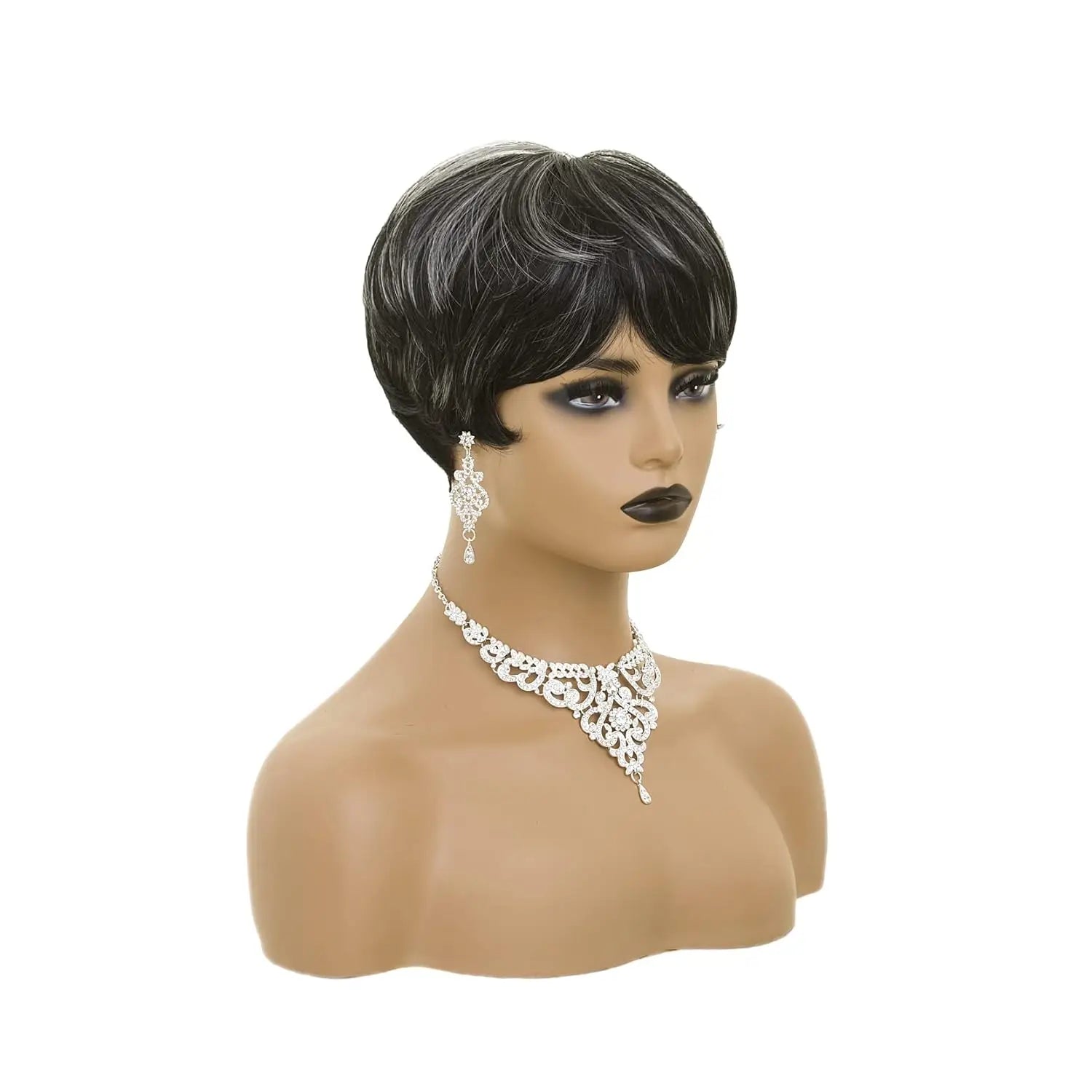 Short Fluffy Pixie Cut Wig with Bangs for Daily Wear - 2