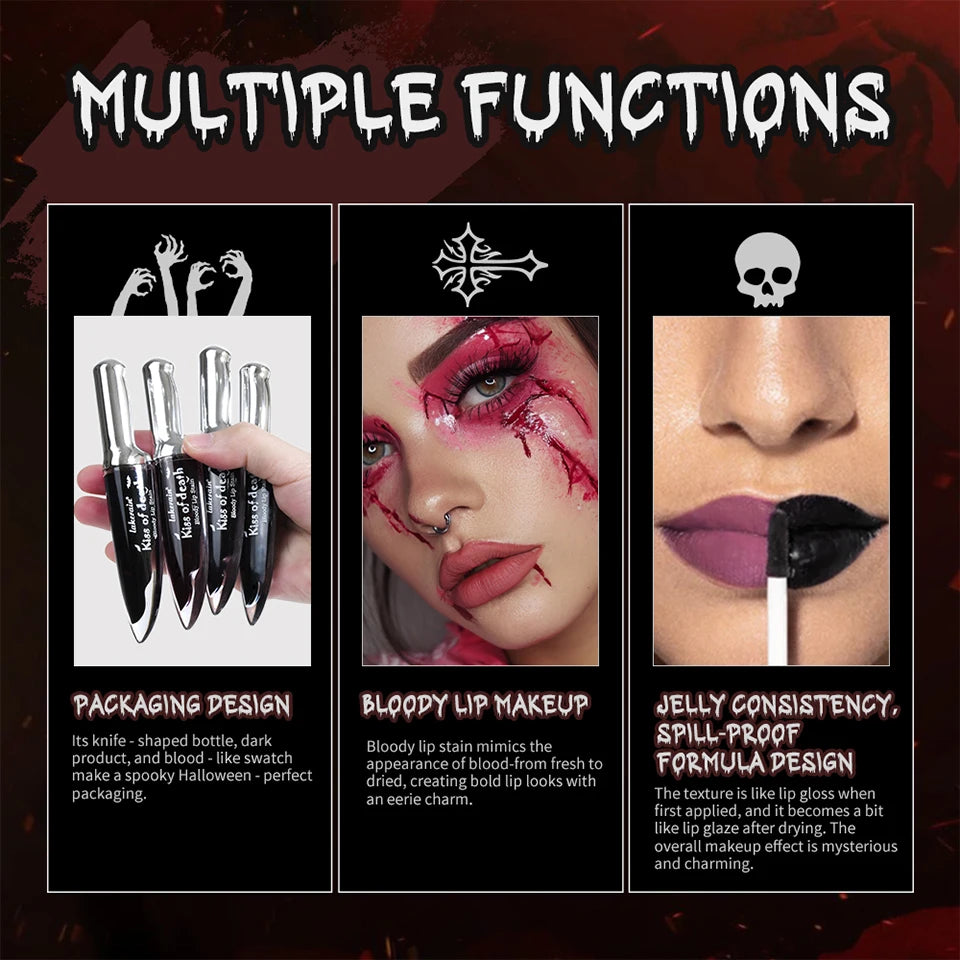 Long-Lasting Waterproof Matte Bloody Lip Stain for Halloween Makeup