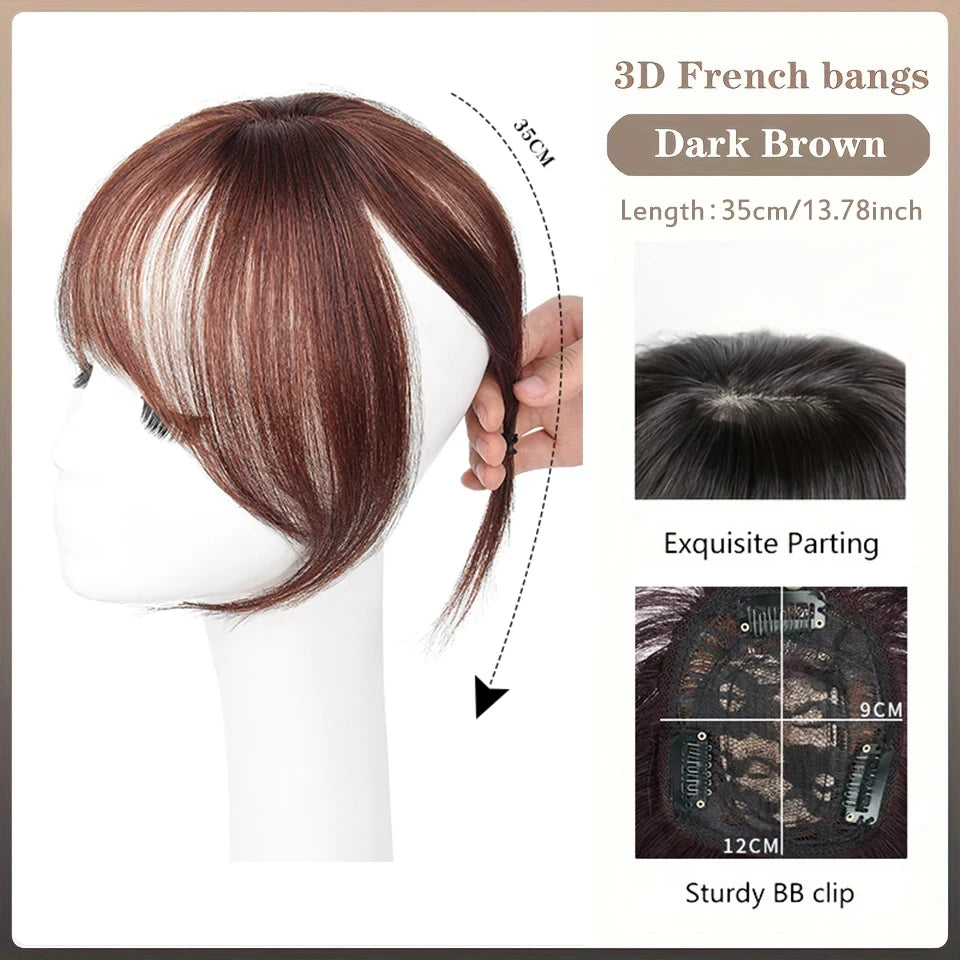 Clip-In Hair Topper Bangs Extension for Natural Volume and Style - 36