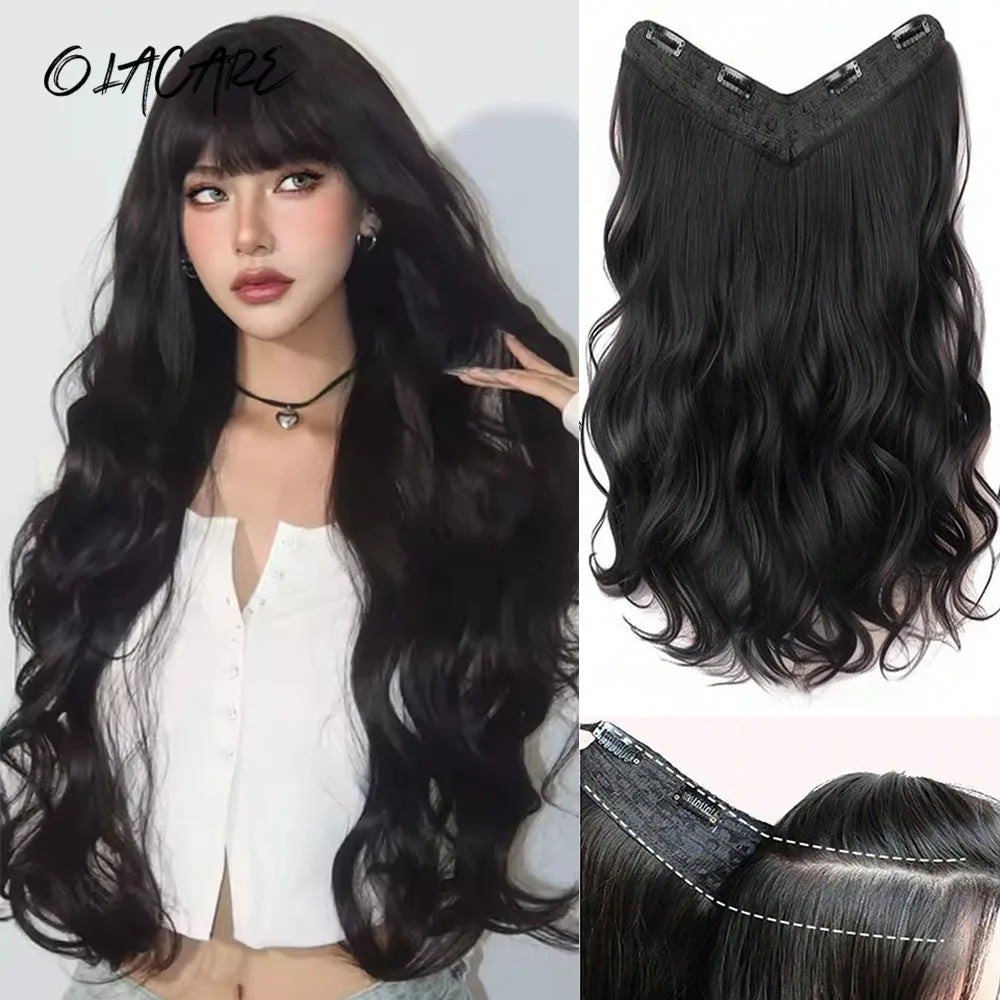 V-Shaped Long Wavy Clip-In Hair Extensions