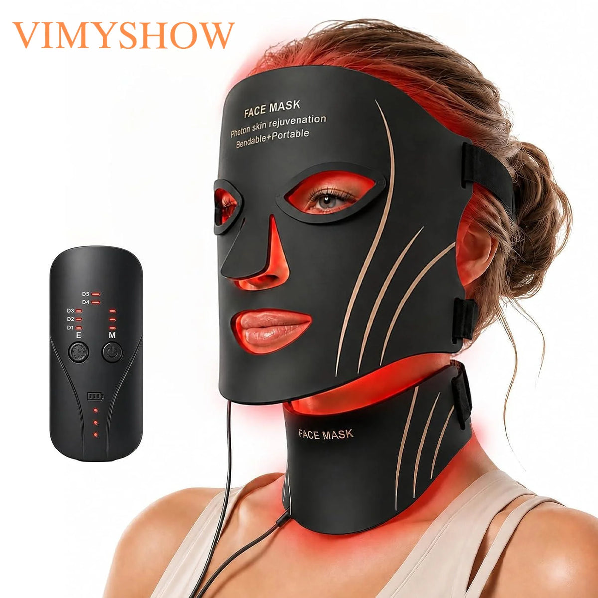 7-Color LED Photon Face and Neck Mask for Skin Rejuvenation and Lifting