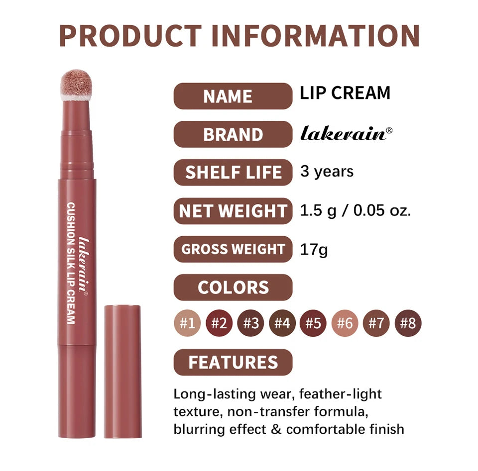 2-in-1 Waterproof Air Cushion Lip Cream and Face Blush Makeup - 19