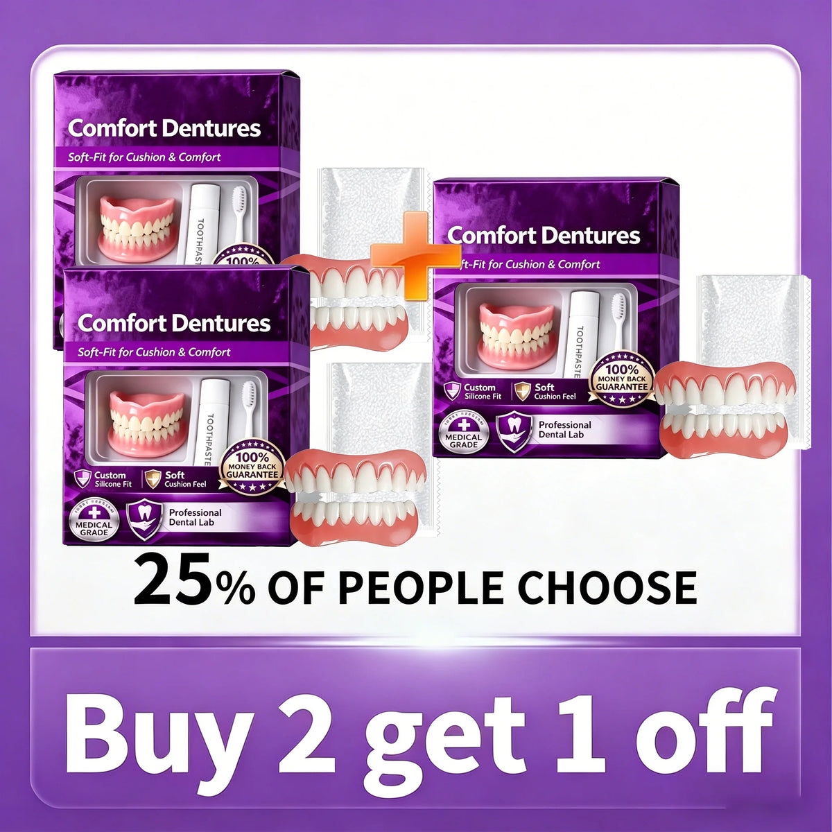 Comfortable Silicone Cosmetic Teeth Set for a Natural Looking Smile