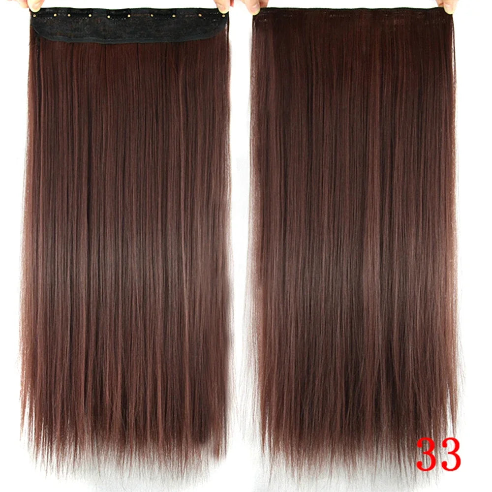 Straight Synthetic Clip-In Hair Extensions for Instant Volume - 13