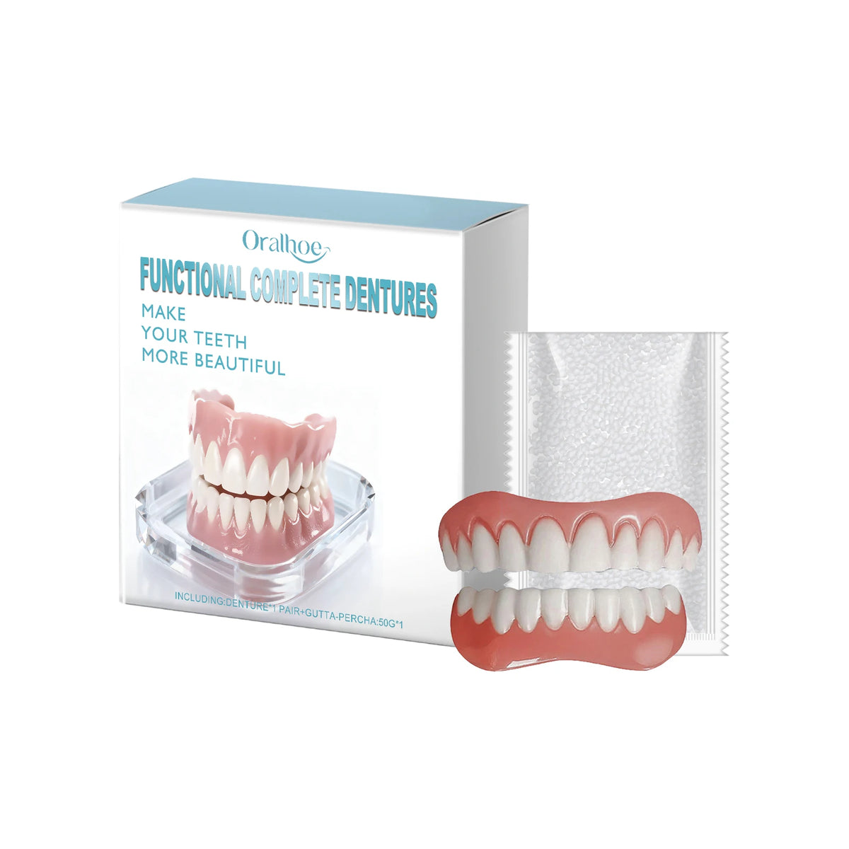 Temporary Cosmetic Denture Set for Instant Smile Transformation
