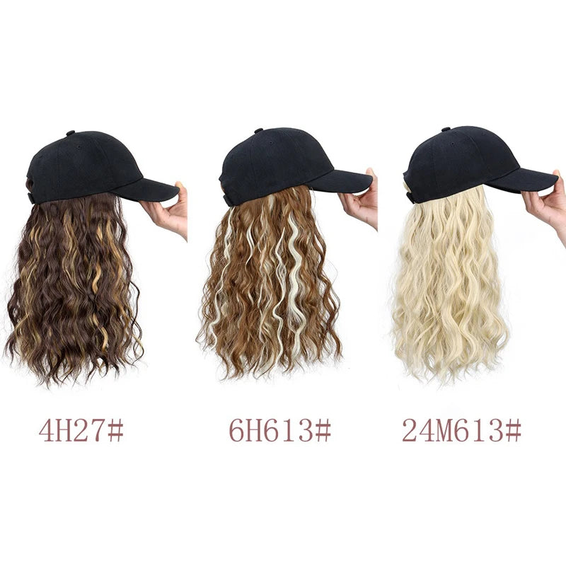 Wavy Curly Hair Baseball Cap Wig for Effortless Daily Styling - 2