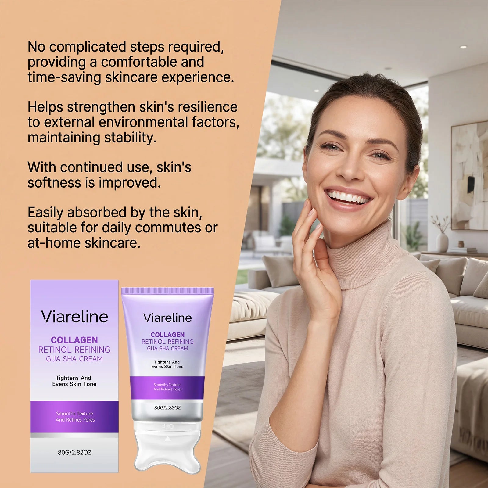 Collagen Retinol Sculpting Gua Sha Cream for Face Lifting and Tightening - 6