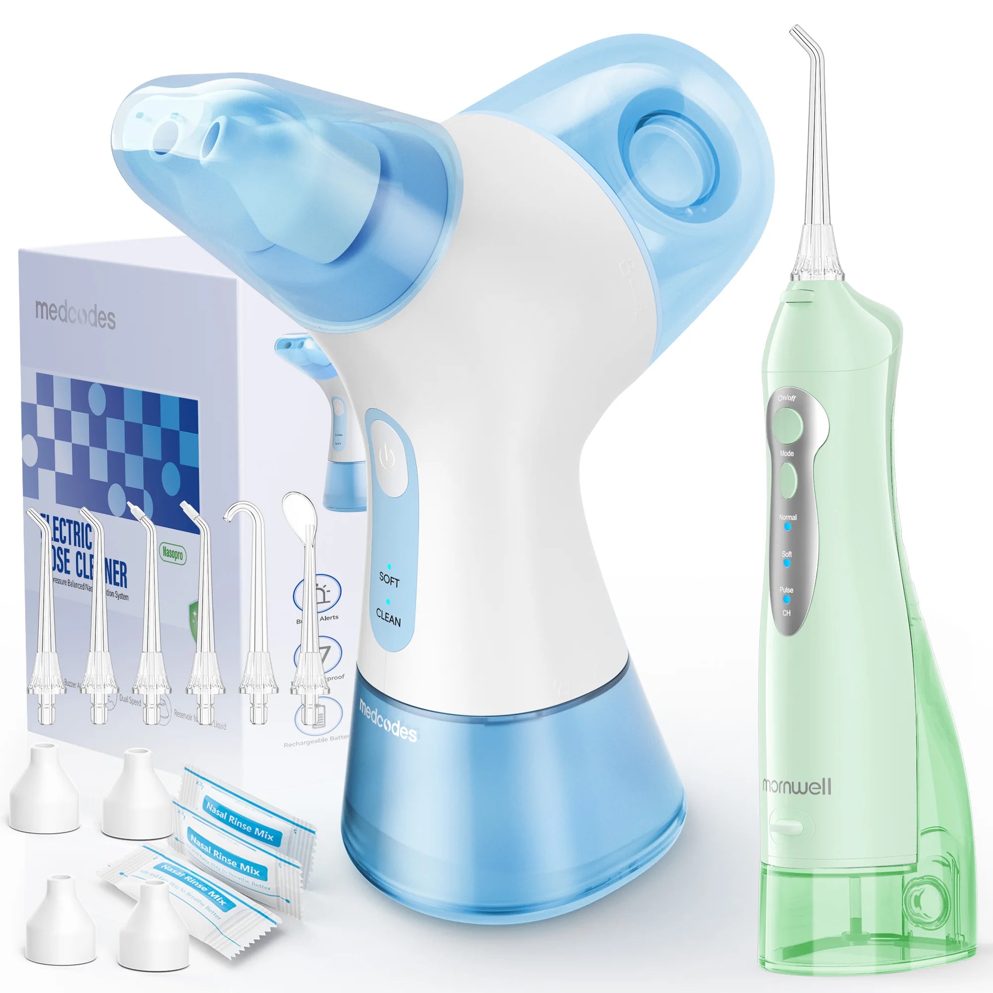 Electric Nasal Irrigation and Oral Flosser Combo for Sinus Relief - 1