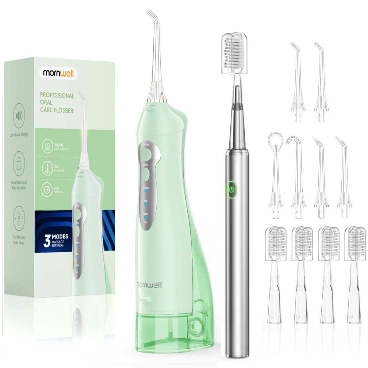 Electric Toothbrush and Water Flosser Combo Set for Deep Oral Cleaning