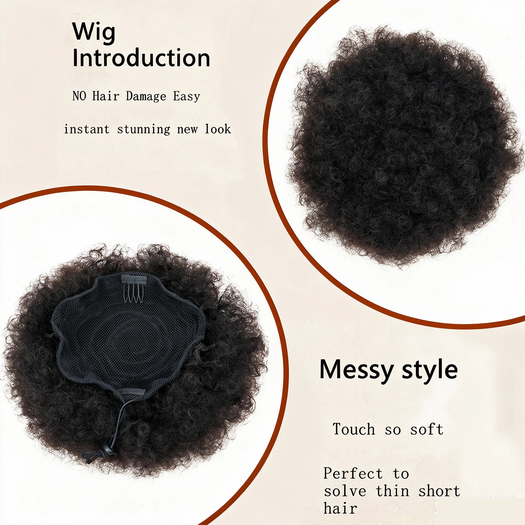 Afro Curly Drawstring Bun Hair Extension - 4