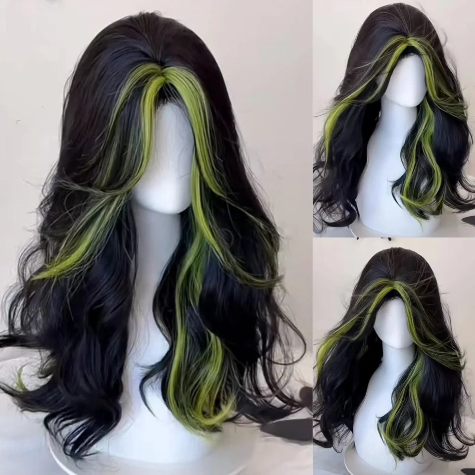 Long Wavy Blonde Cosplay Wig with Bangs - 27