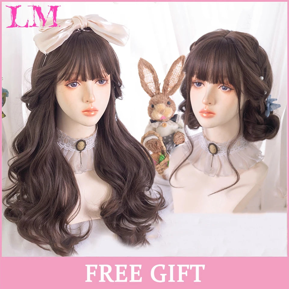 24-Inch Long Pink Cosplay Wig for Costumes - 70