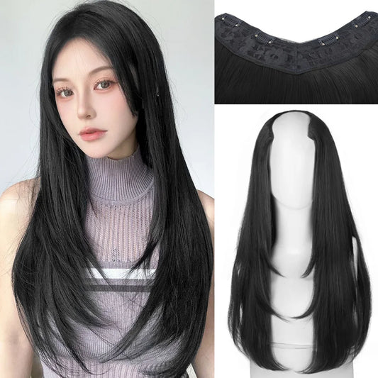 V-Shaped Layered Hair Extensions for Instant Volume and Length