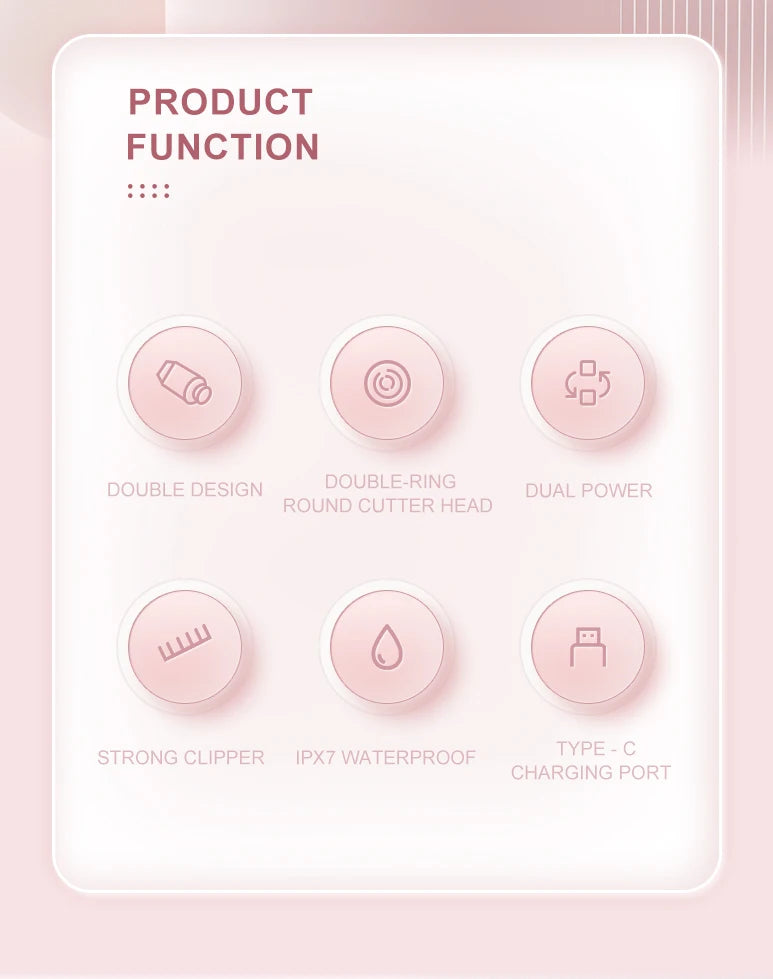 Electric Waterproof Women's Hair Shaver for Face, Bikini, and Body
