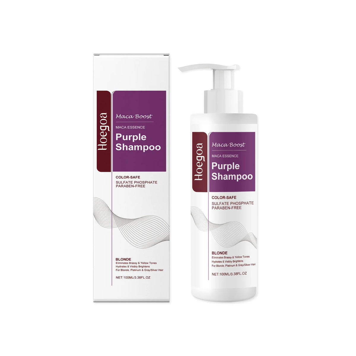 Purple Hair Mask and Shampoo Set for Blonde Hair Color Protection