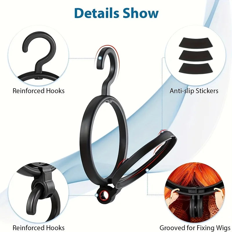 Foldable Hanging Wig Stand for Travel and Storage - 9