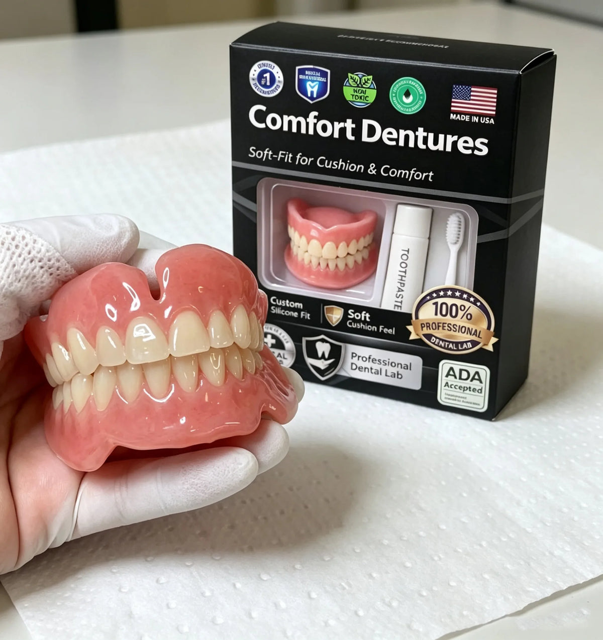Moldable Silicone Cosmetic Teeth for Instant Natural Smile Restoration