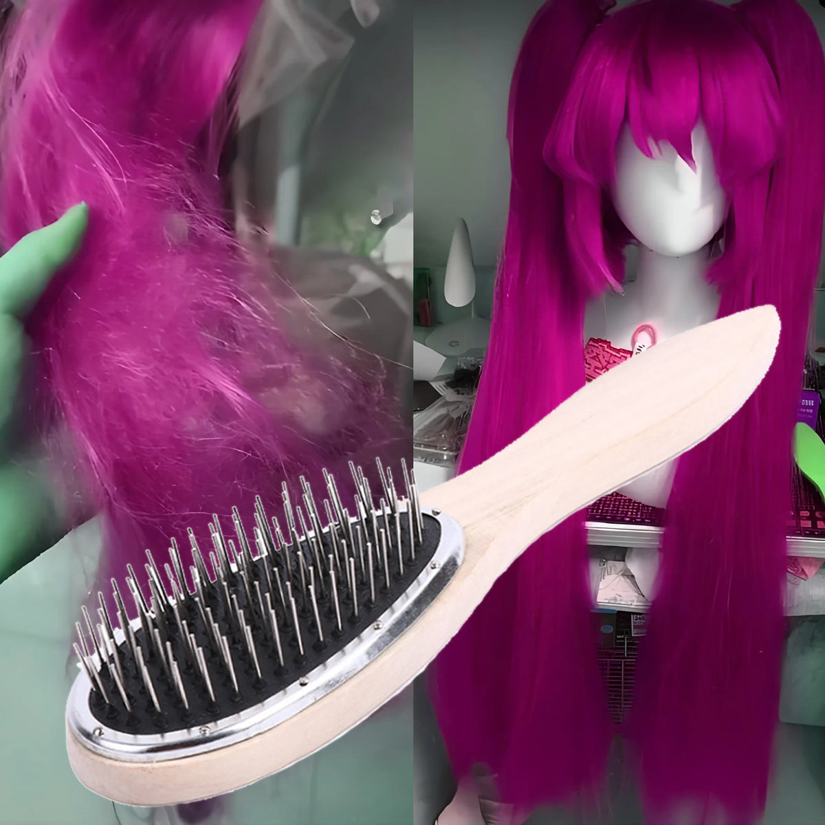 Anti-Static Wooden Loop Brush for Wigs and Hair Extensions