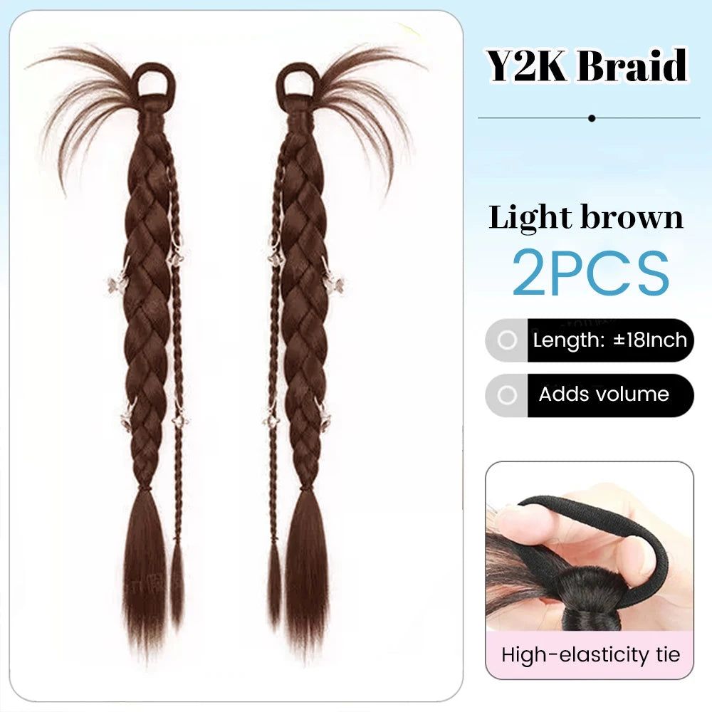 Long Claw Clip-On Braid Ponytail Hair Extension for Daily Styling - 48