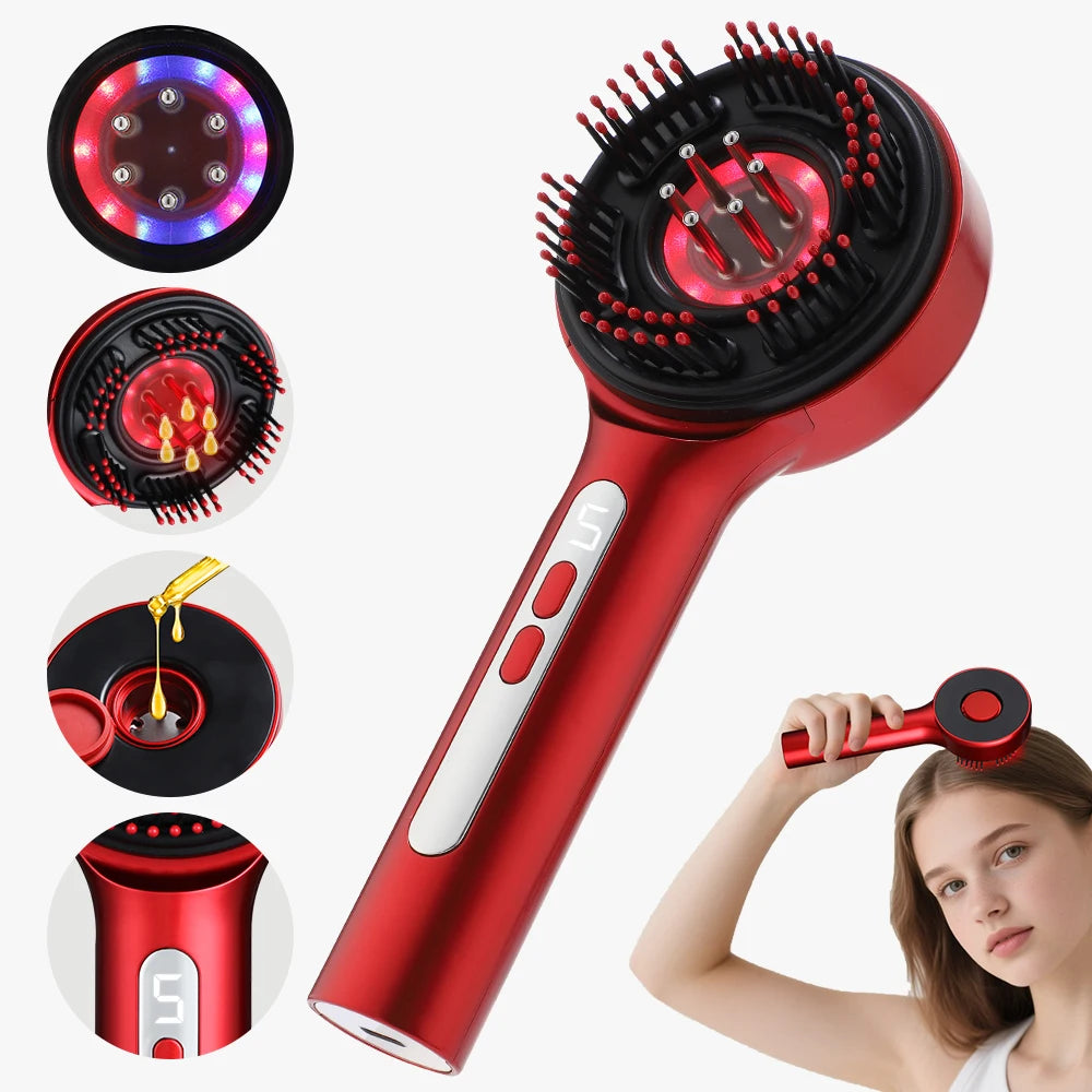 Electric Scalp Massage Comb with Liquid Applicator for Hair Growth - 1