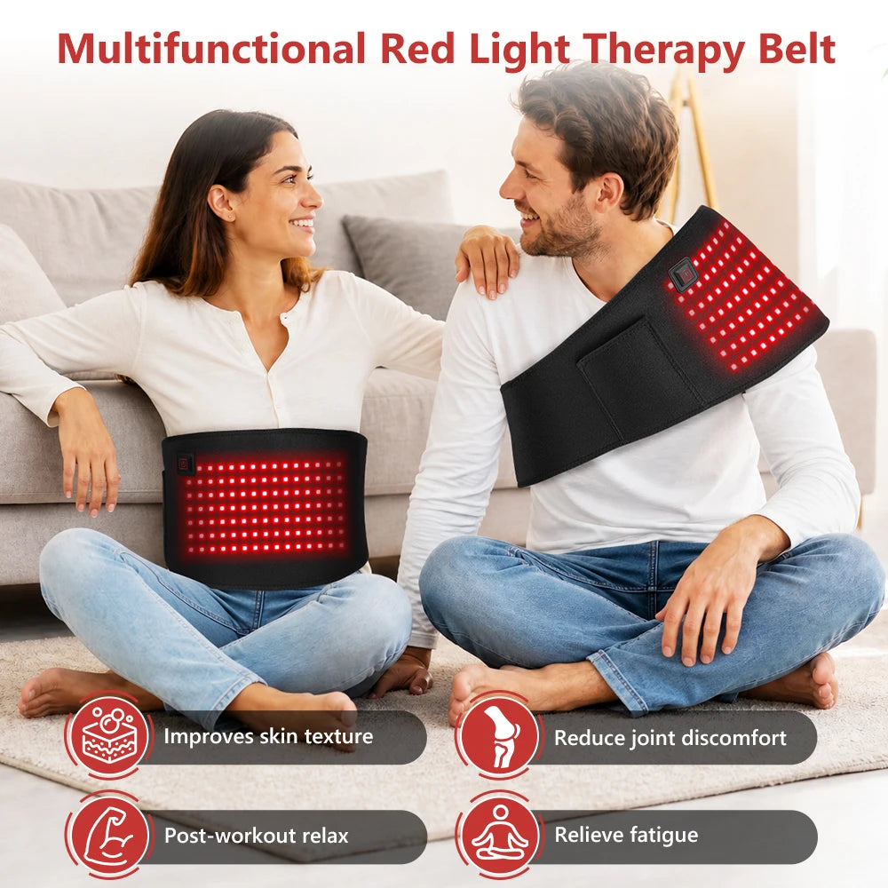 Red Light Therapy Heating Belt for Back Pain and Menstrual Cramp Relief