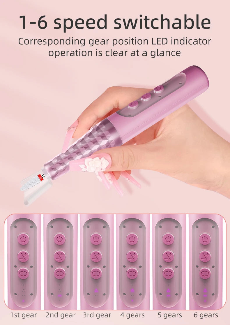 Cordless Electric Nail Drill Kit for Salon-Quality Manicures at Home - 10