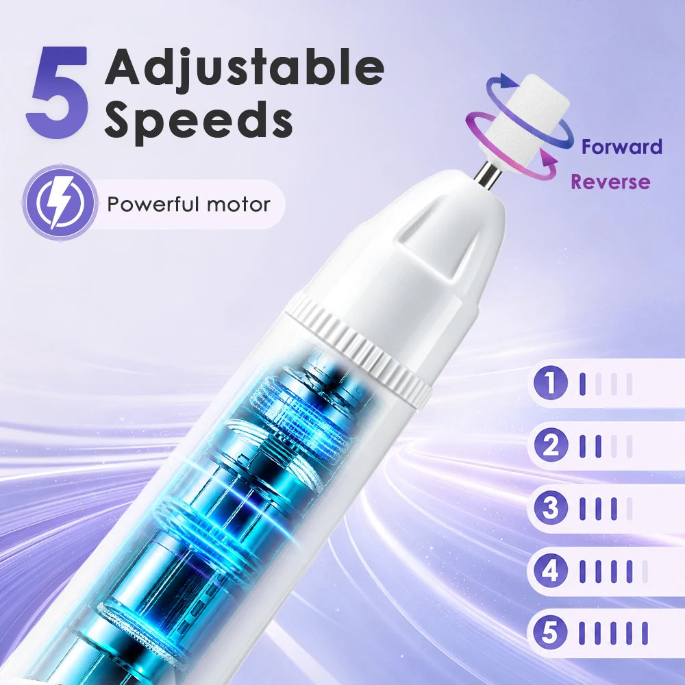 2-in-1 Electric Nail Drill and UV Curing Lamp for Professional Manicures - 8
